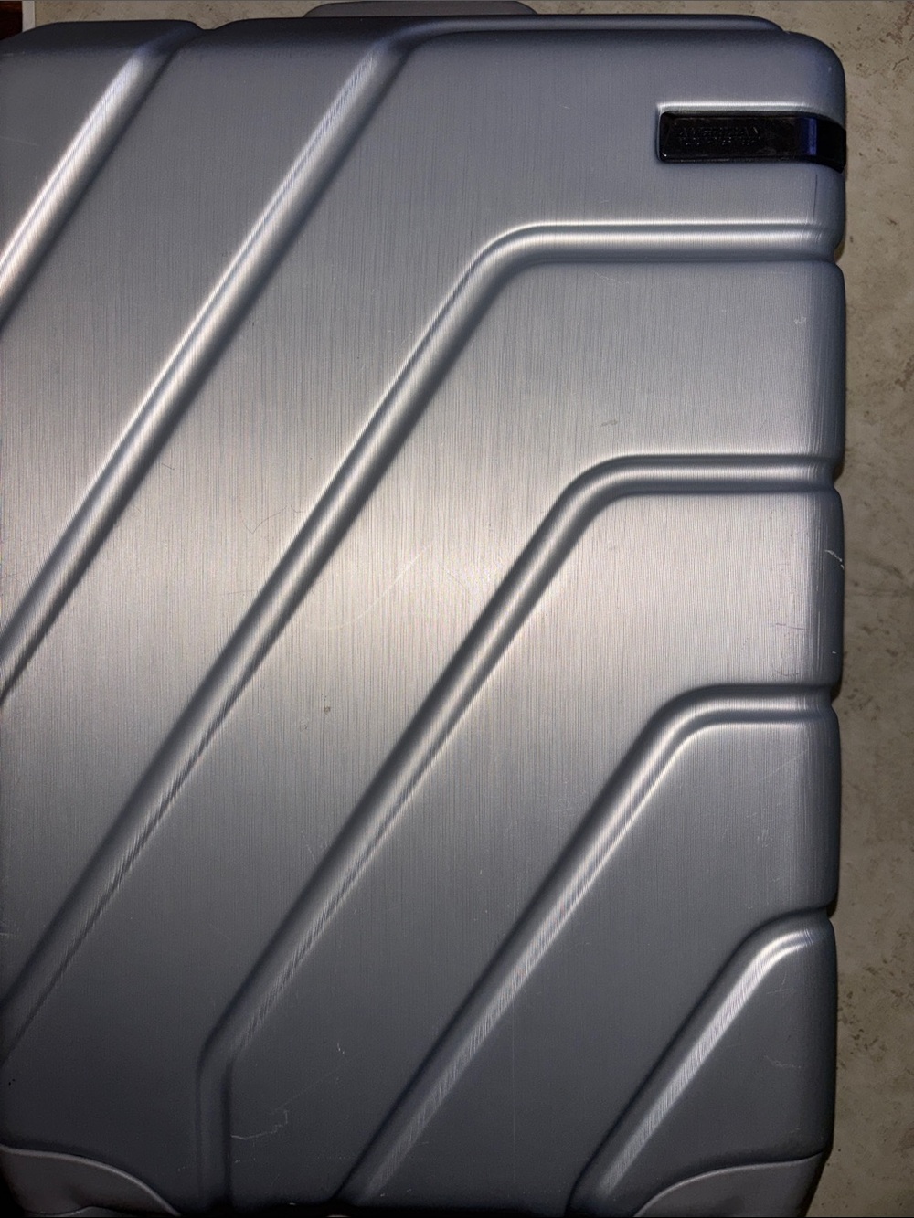 American Tourister Metallic Silver Textured Hardside Suitcase